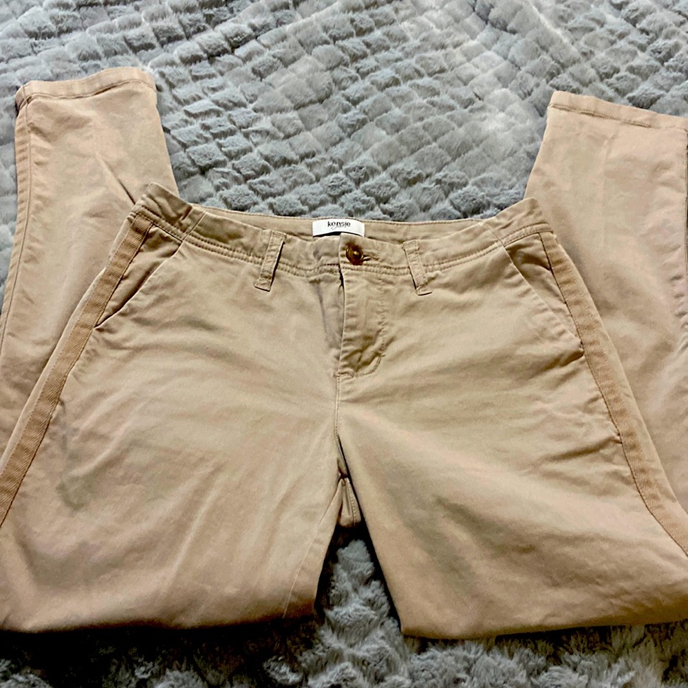 Skinny leg khaki pants